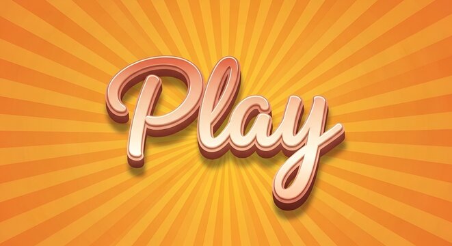 Warm Wooden Style Play Button 3D Font