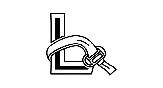 Letter L Secured by Strap and Buckle