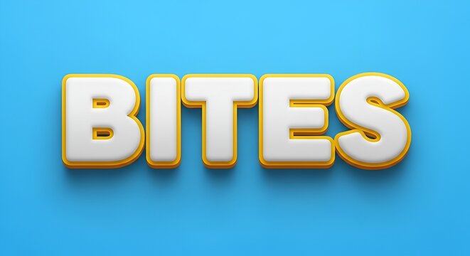 Delicious Food Bites Sweet 3D Typography Style