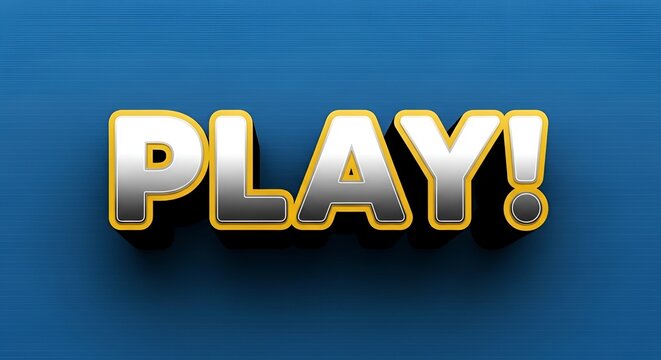 Sleek Metallic Play Action 3D Font Effect