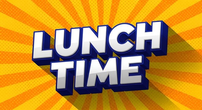 Hungry Time Lunch Break 3D Typography Design