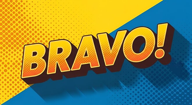 Dynamic Bravo Comic Action 3D Word Art
