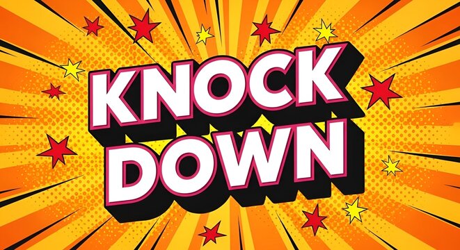 explosive knock down sale text with stars