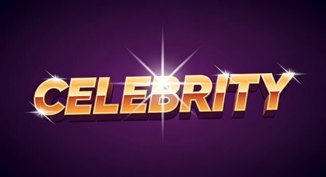 glamorous celebrity text with shining sparkle effect