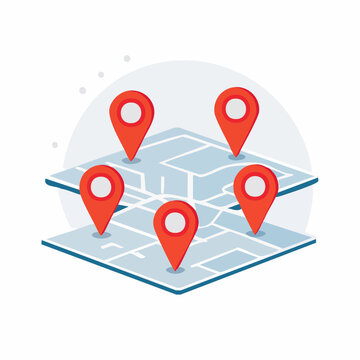 Map with multiple location pins