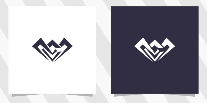 letter mc cm logo design vector