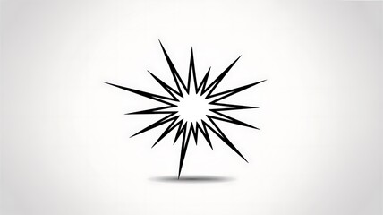 Fototapeta premium Black starburst, explosion icon, abstract symbol, graphic element