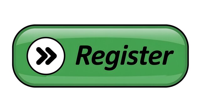 Green Register Button, Web Interface Element, UI Icon, Website Navigation
