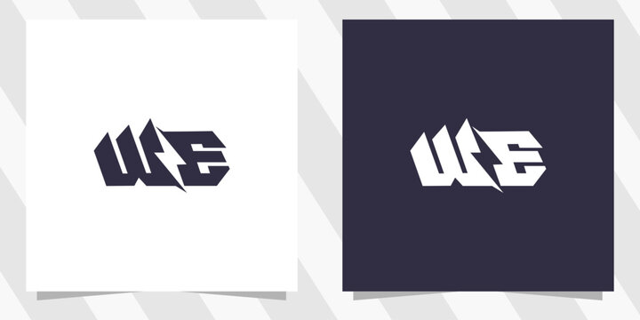 letter we ew with electric logo design