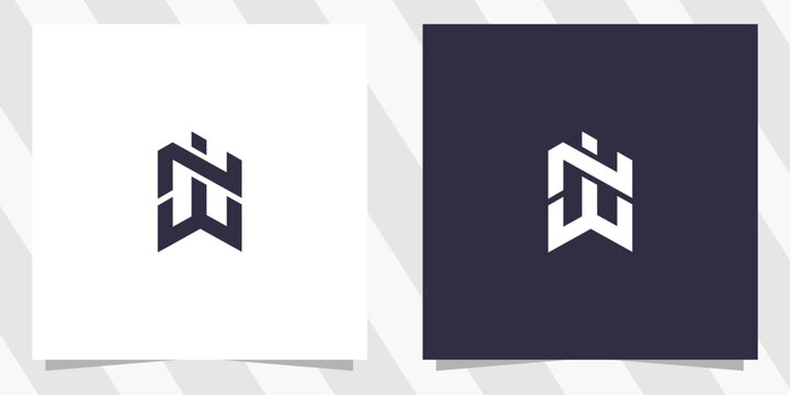letter wn nw logo design