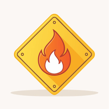 Flammable Warning Sign Icon