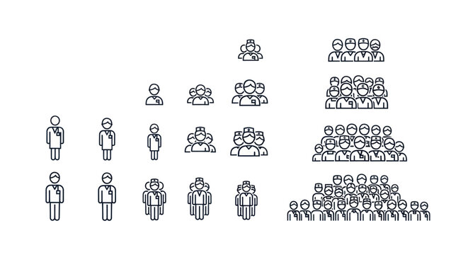 People icons healthcare workers professionals