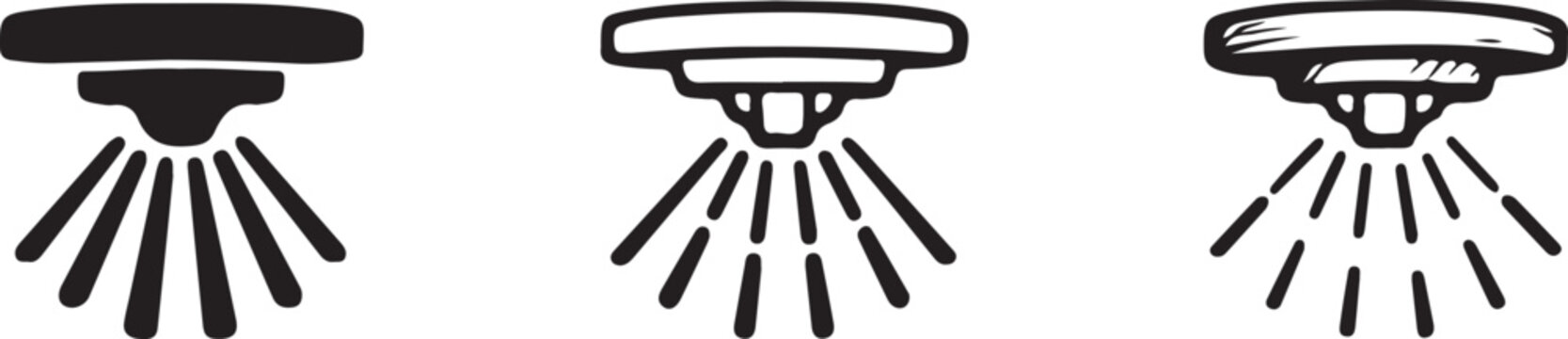 Smoke detector icon, fire alarm system for safety and protection in buildings.