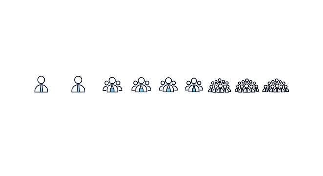 People icons growth and evolution
