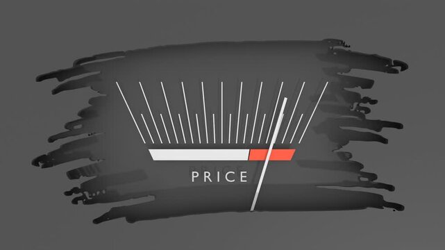 Financial crisis and bad financial investment concept. Price meter showing dangerously increasing high values.