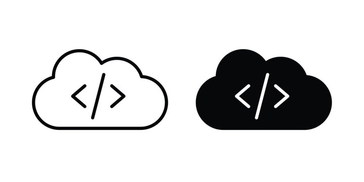 Cloud code icon symbol design vector illustration.