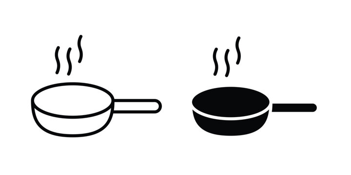 Pan frying icon symbol design vector illustration.