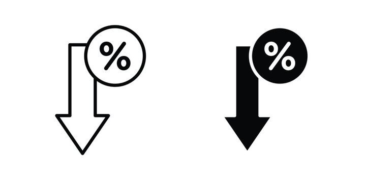 Percent down icon symbol design vector illustration.