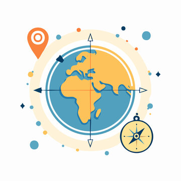World Map Navigation and Travel Concept