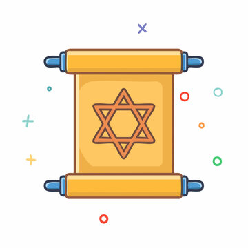 Torah Scroll with Star of David Icon