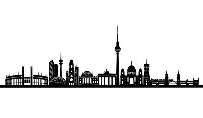 Berlin Skyline Silhouette Germany Cityscape Landmark Vector Icon © MdSabbir