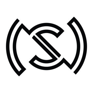 Bold inline NSN ambigram logo with parallel geometric framing. Reversible corporate monogram designed for modern connectivity, data tech, and cloud networks.
