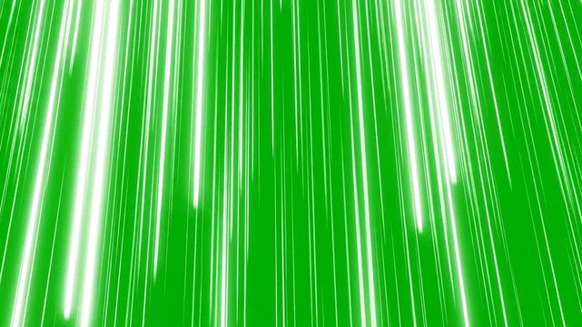 Vertical falling white action streaks animated on a green screen chroma key background manga zoom comic flash effect motion anime dash action speed transition abstract energy kinetic character