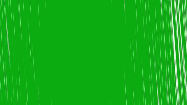 Vertical thin white anime dash lines animated on a green screen chroma key background speed action anime zoom dash comic flash manga motion effect superhero adrenaline background superhero velocity