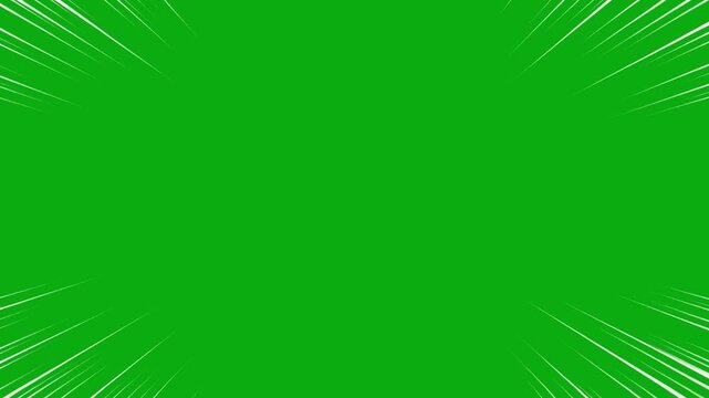 Subtle thin white radial motion lines animated on a green screen chroma key background speed zoom motion action manga flash effect anime dash comic adrenaline background line character line up