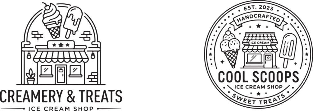 Ice Cream Parlor Logo Collection