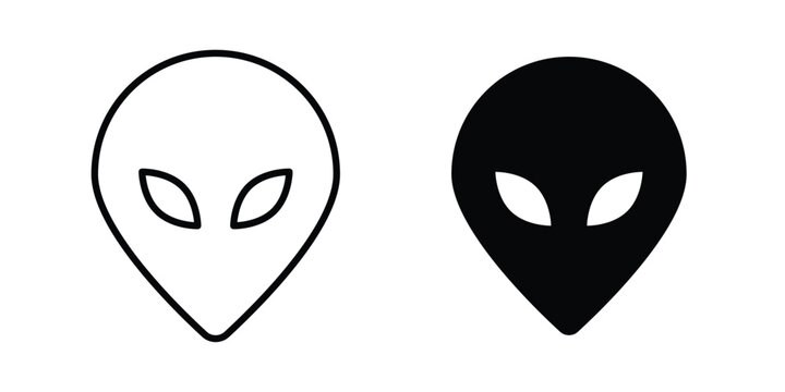 Alien icon collection, linear icons set with solid style