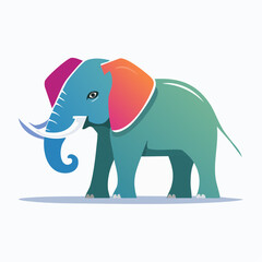Fototapeta premium Stylized Elephant Illustration with Gradient Colors