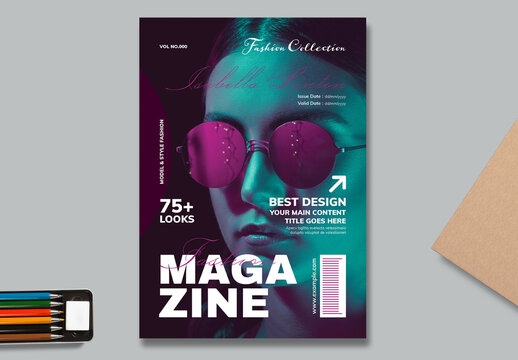 Fashion Magazine Cover Template Layout