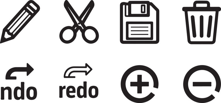 Undo redo icons with house and plus symbols Vector
