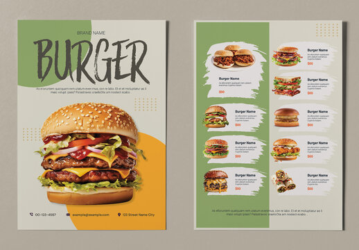 Restaurant Menu Template Layout
