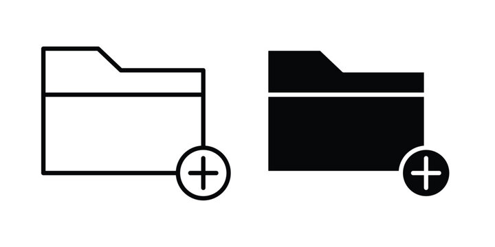 Create folder icon collection, linear icons set with solid style