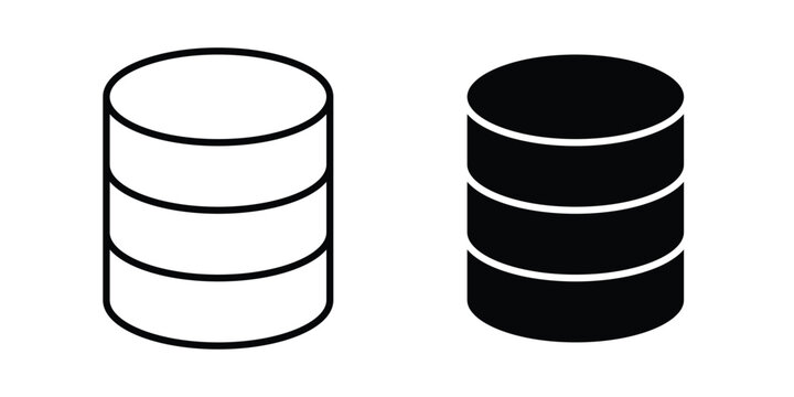 Database icon collection, linear icons set with solid style