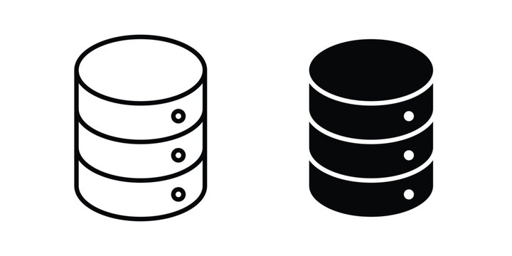 Database icon collection, linear icons set with solid style