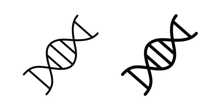 DNA icon collection, linear icons set with solid style