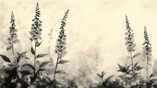 Monotone Foxglove Flowers