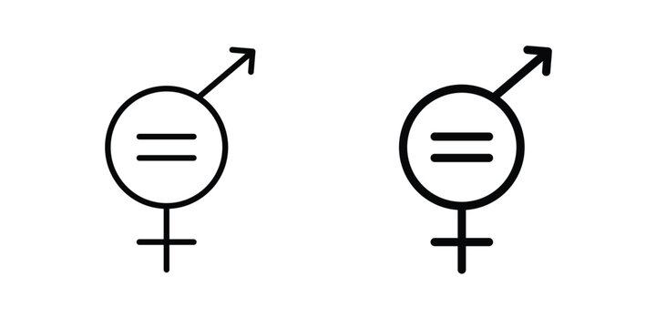 Equality icon collection, linear icons set with solid style