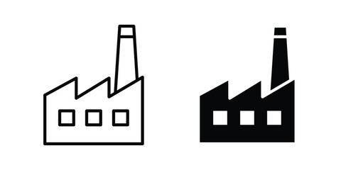 Obraz premium Factory icon collection, linear icons set with solid style