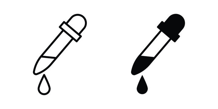 Eye dropper icon collection, linear icons set with solid style