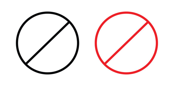 Forbidden icon collection, linear icons set with solid style