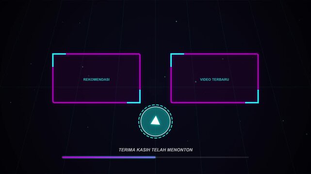 End Screen Template for Video Content with Neon Frames and Motion