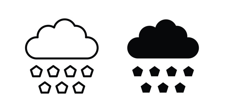 Hail icon collection, linear icons set with solid style