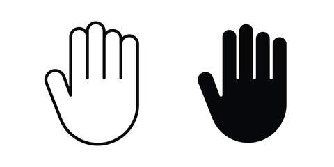 Fototapeta premium Hand icon collection, linear icons set with solid style