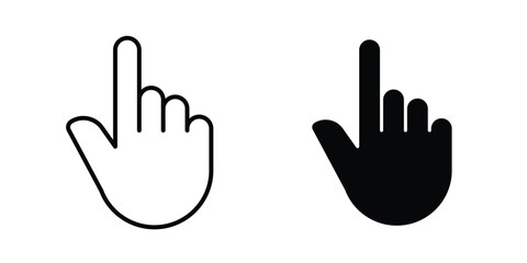 Fototapeta premium Hand pointer icon collection, linear icons set with solid style