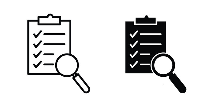 Inspection icon collection, linear icons set with solid style