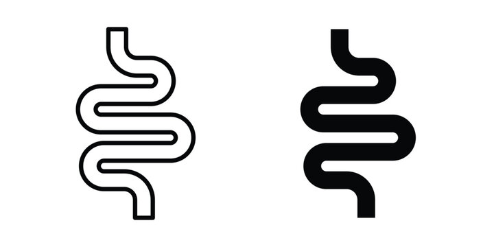 Intestine icon collection, linear icons set with solid style